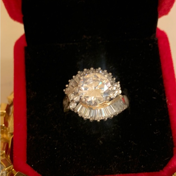 Sparkling 925 CZ Cocktail Ring - Picture 2 of 9